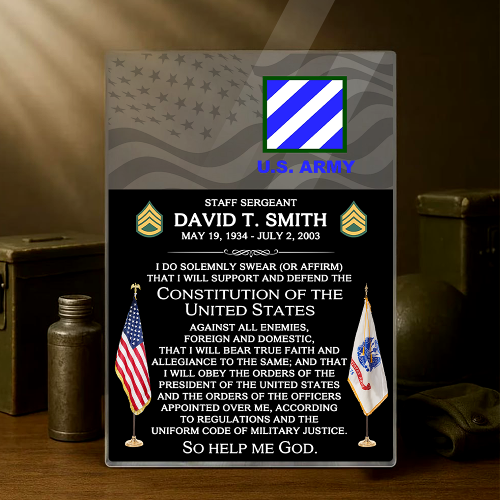 Personalized Acrylic Block Oath of Enlistment Military Gift For Veteran Military Retirement Plaques K1702 Trhn