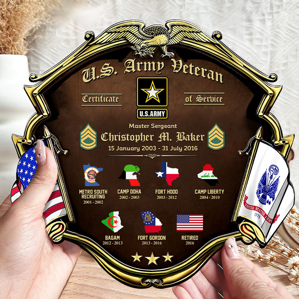 Personalized Wooden Veteran U.S Military World Tour Personalized Gift For Veteran K1702 Trhn