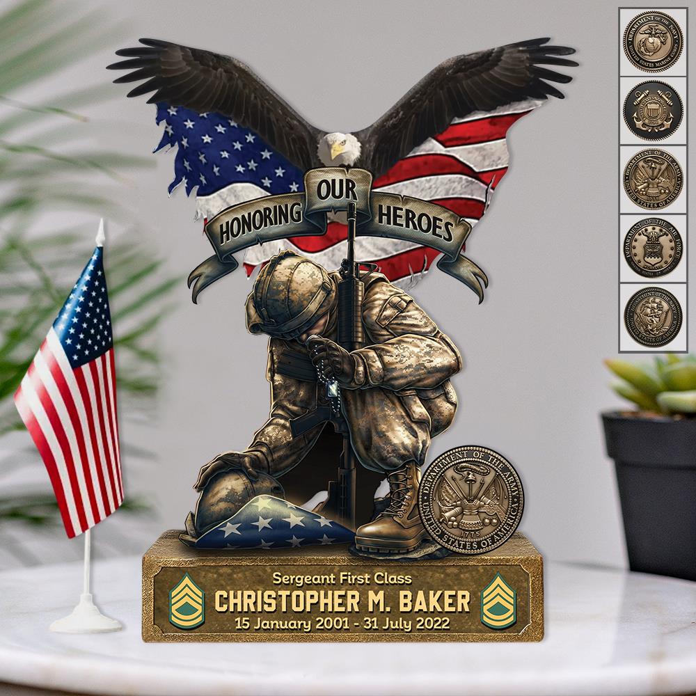 Personalized Acrylic Block Gifts For Veteran Custom Rank Available All Military Branch K1702 Trhn