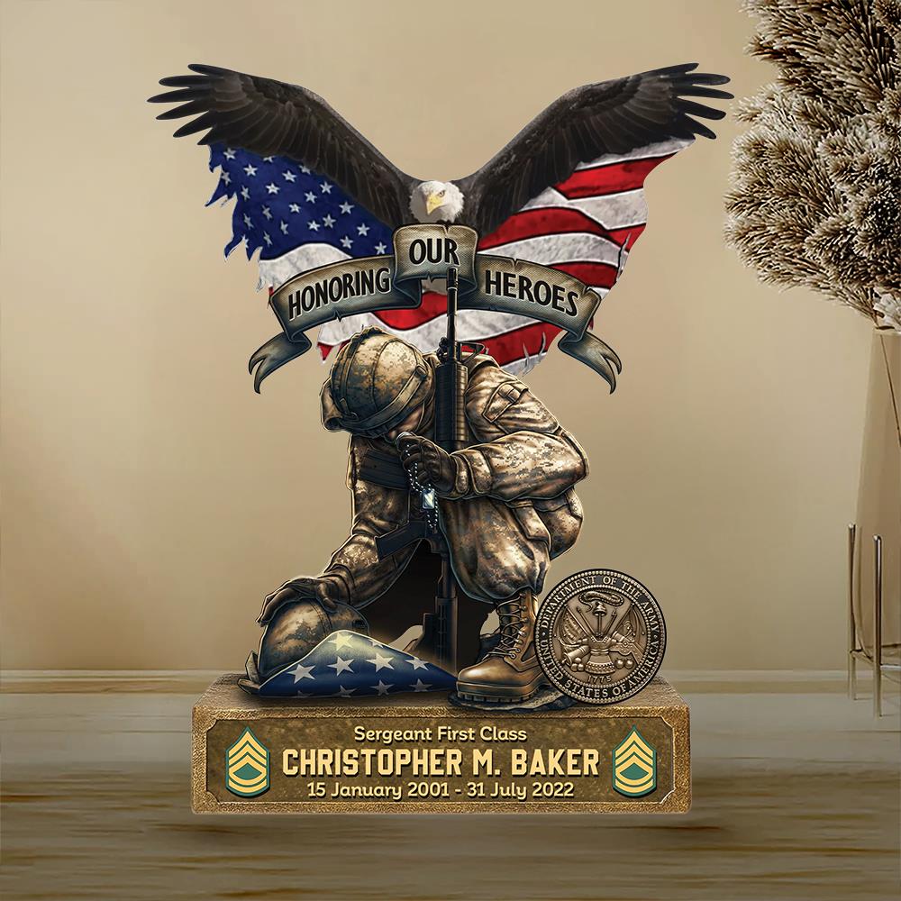 Personalized Acrylic Block Gifts For Veteran Custom Rank Available All Military Branch K1702 Trhn