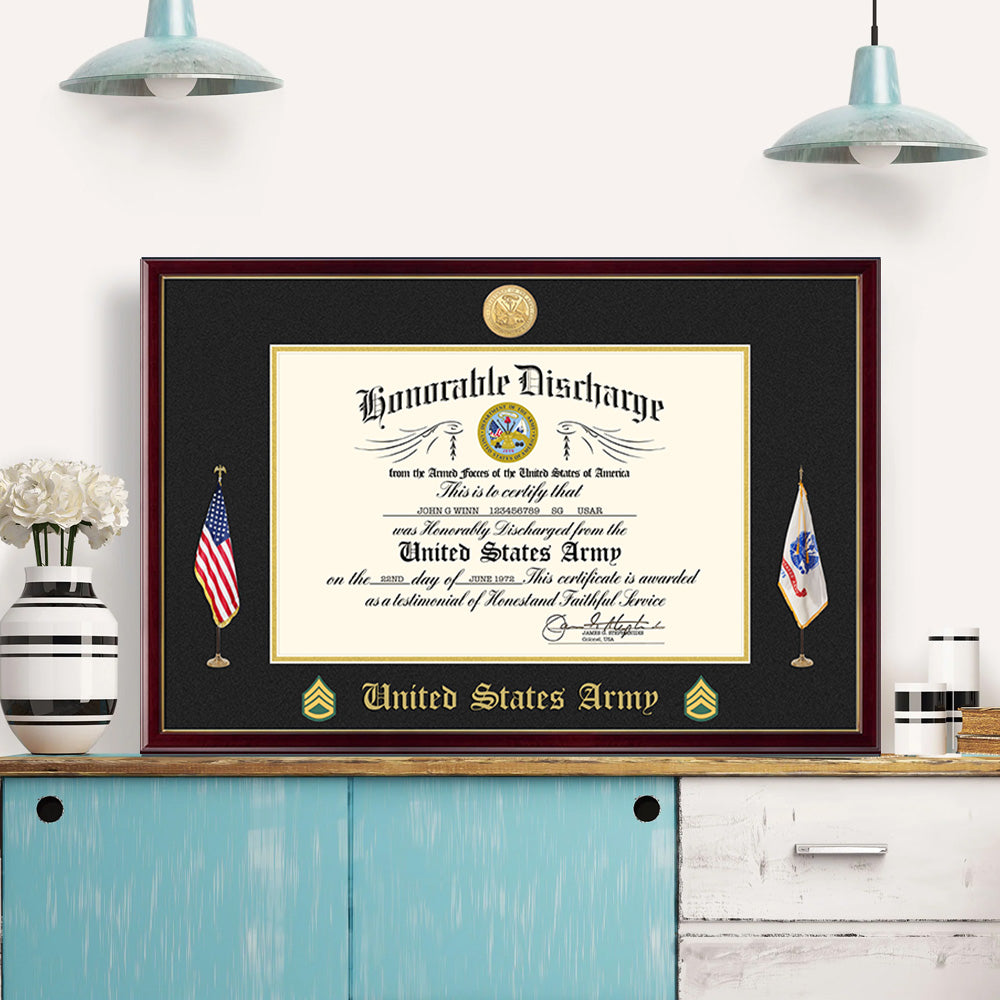 Custom Poster And Canvas Honorable Discharge Plaque. Military Award Available To All Military Branches Veteran Gift K1702 Trhn