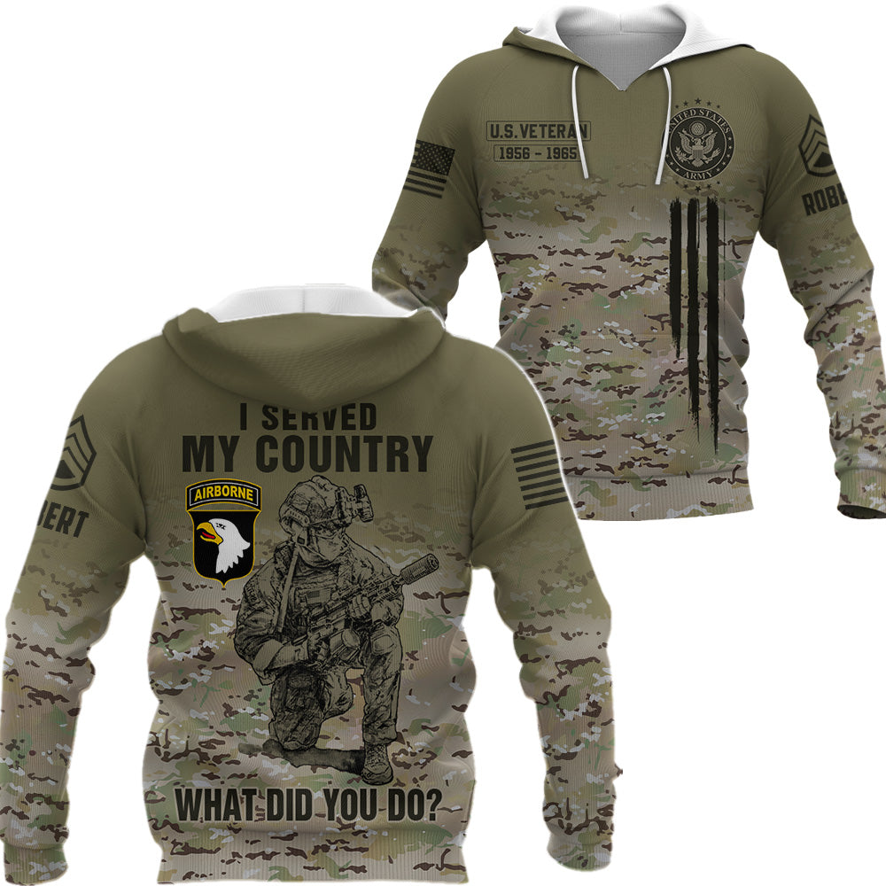 Personalized All Over Print Shirt I Served My Country What Did You Do Custom Gift For Veteran K1702 Trhn