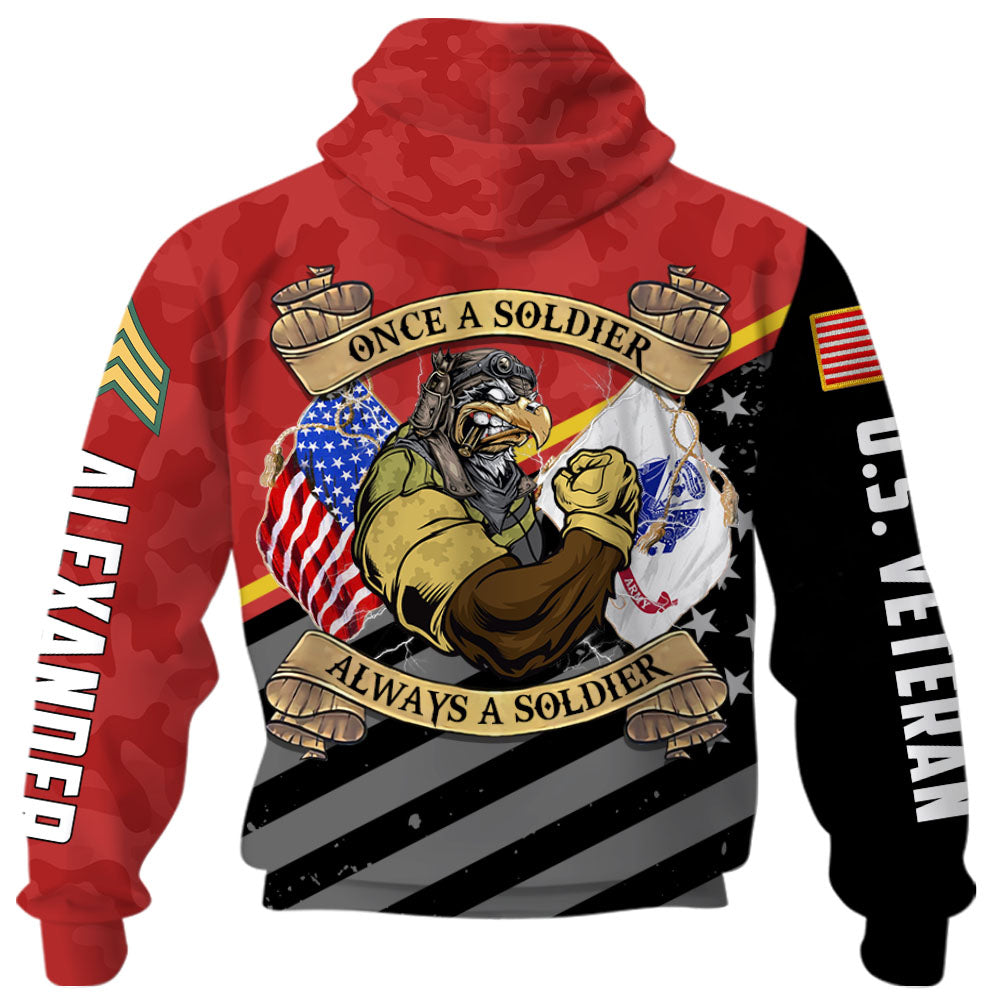 Veteran Custom Shirt Once A Soldier Always A Soldier Personalized All Over Print Shirt For Military Veteran K1702