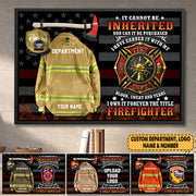 Personalized Canvas And Poster It Cannot Be Inherited Firefighter Armor Clothes And Helmet Frame K1702