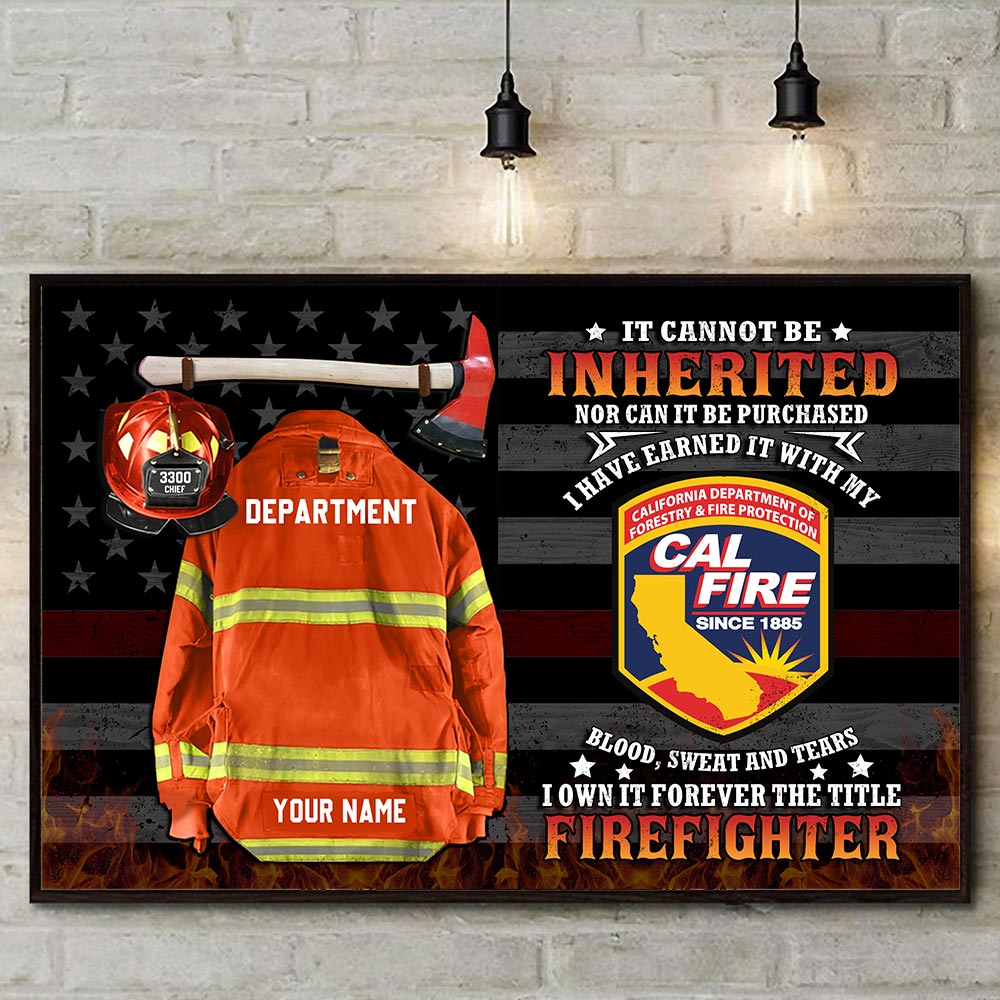 Personalized Canvas And Poster It Cannot Be Inherited Firefighter Armor Clothes And Helmet Frame K1702