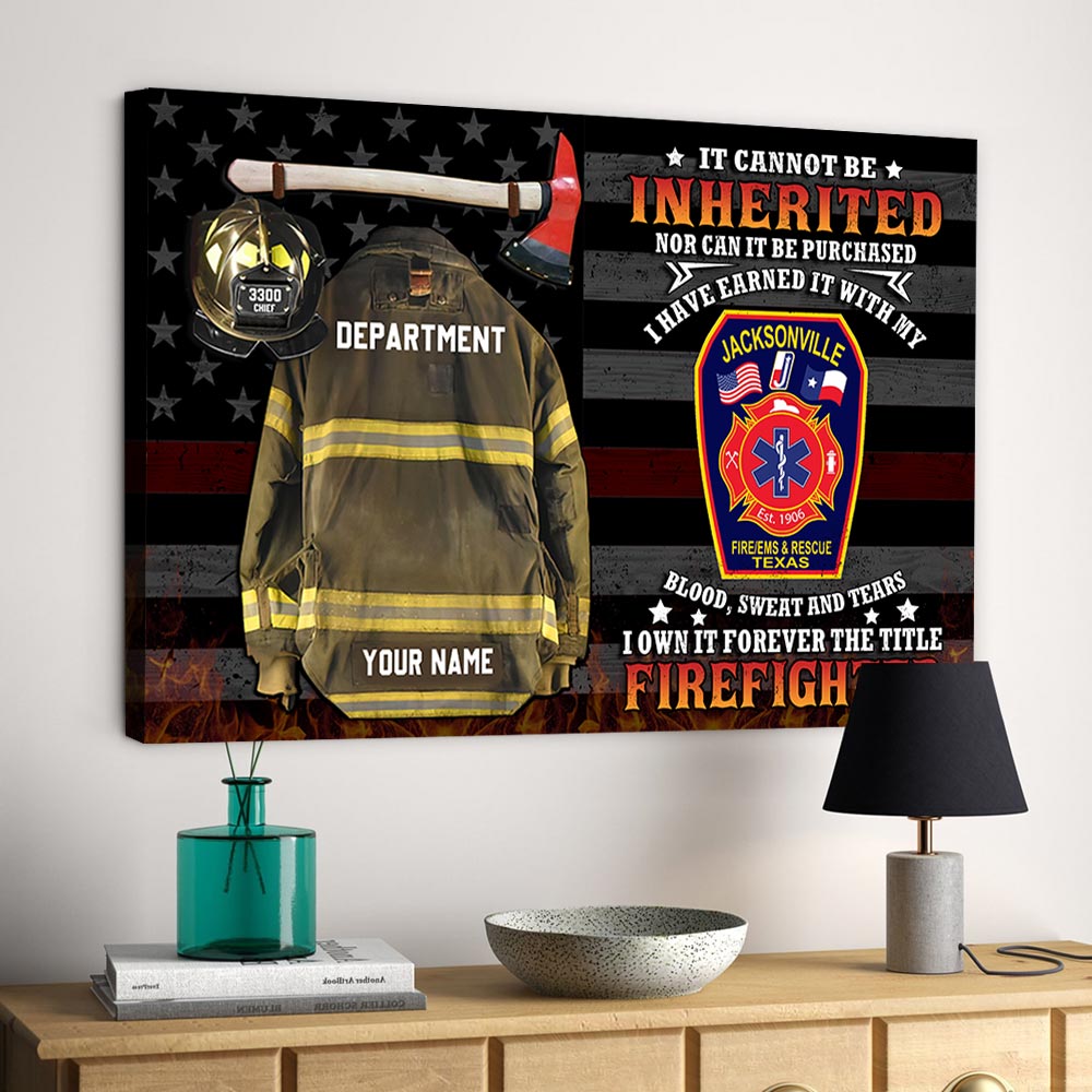 Personalized Canvas And Poster It Cannot Be Inherited Firefighter Armor Clothes And Helmet Frame K1702