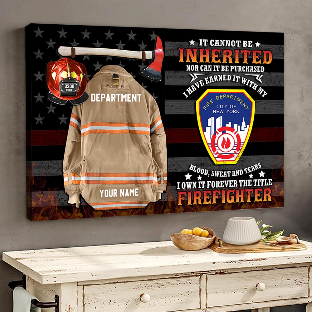 Personalized Canvas And Poster It Cannot Be Inherited Firefighter Armor Clothes And Helmet Frame K1702