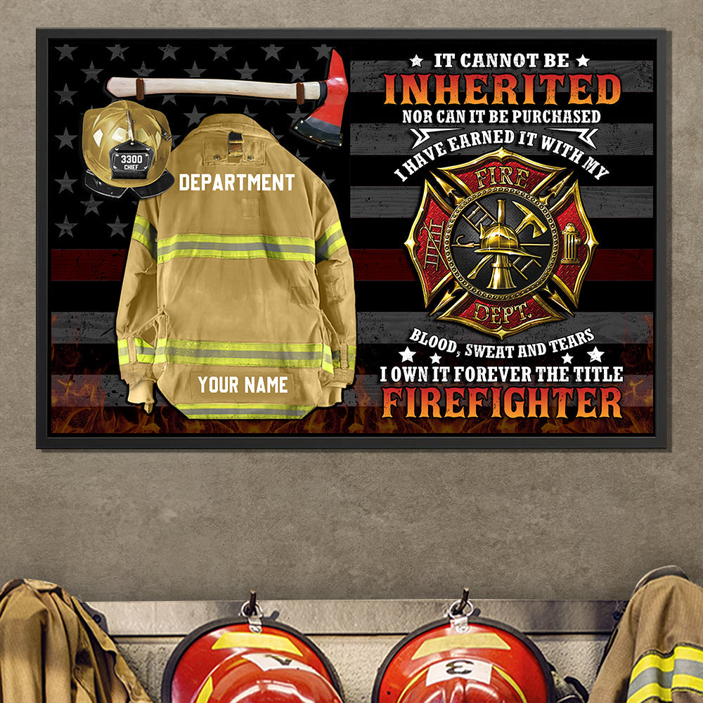 Personalized Canvas And Poster It Cannot Be Inherited Firefighter Armor Clothes And Helmet Frame K1702