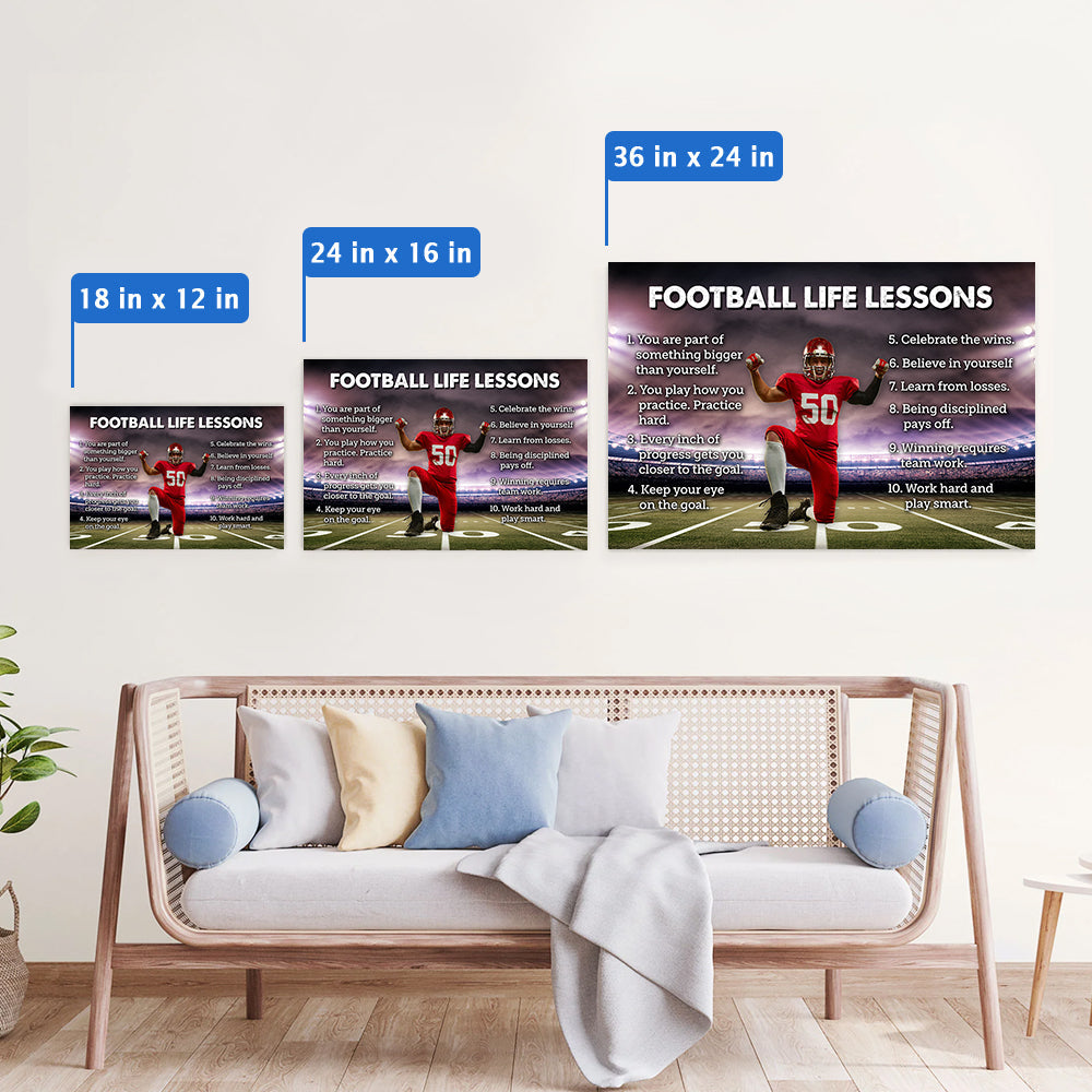 Football Life Lessons Custom Photo Poster Canvas Gift For Football Player - Personalized Gifts For Football Lovers K1702
