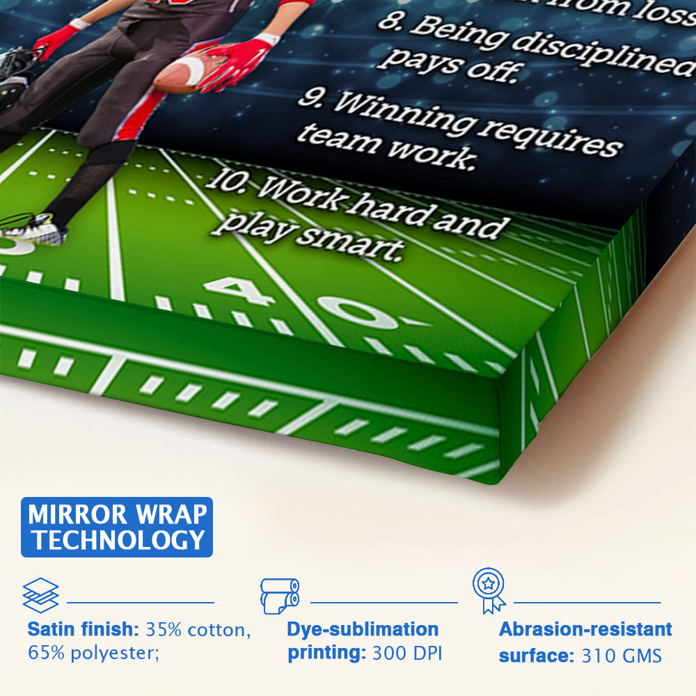 Football Life Lessons Custom Photo Poster Canvas Gift For Football Player - Personalized Gifts For Football Lovers K1702