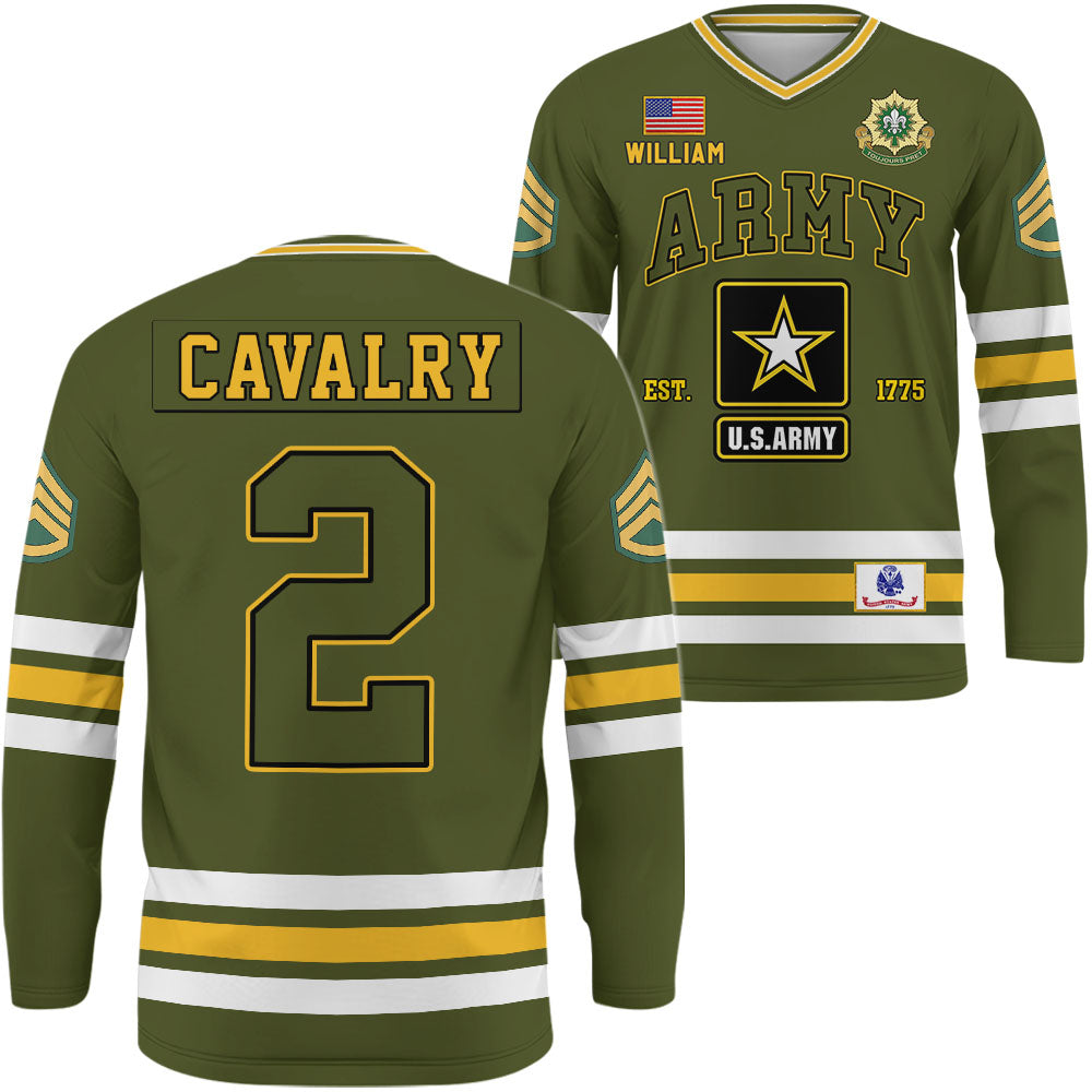 Custom US Military Hockey Jersey All Military Branches Available Gift For Veteran Soldier K1702 Trhn