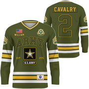 Custom US Military Hockey Jersey All Military Branches Available Gift For Veteran Soldier K1702 Trhn