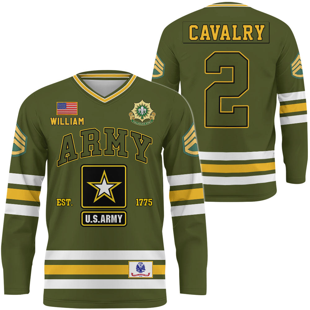 Custom US Military Hockey Jersey All Military Branches Available Gift For Veteran Soldier K1702 Trhn