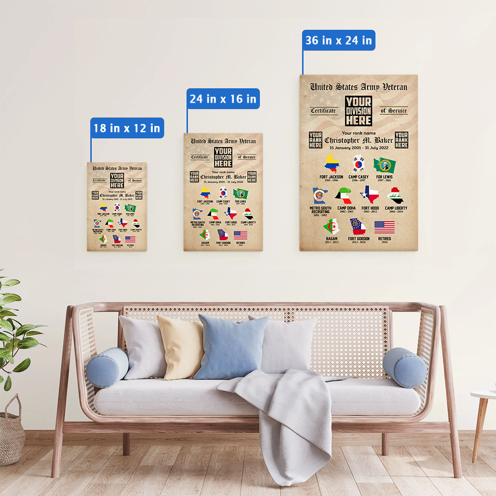 Veteran Custom Poster Canvas U.S Military World Tour Personalized Gift For Veteran K1702