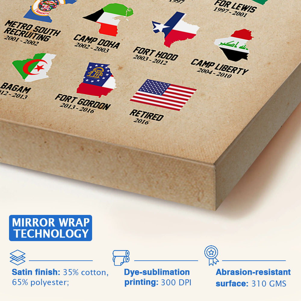 Veteran Custom Poster Canvas U.S Military World Tour Personalized Gift For Veteran K1702