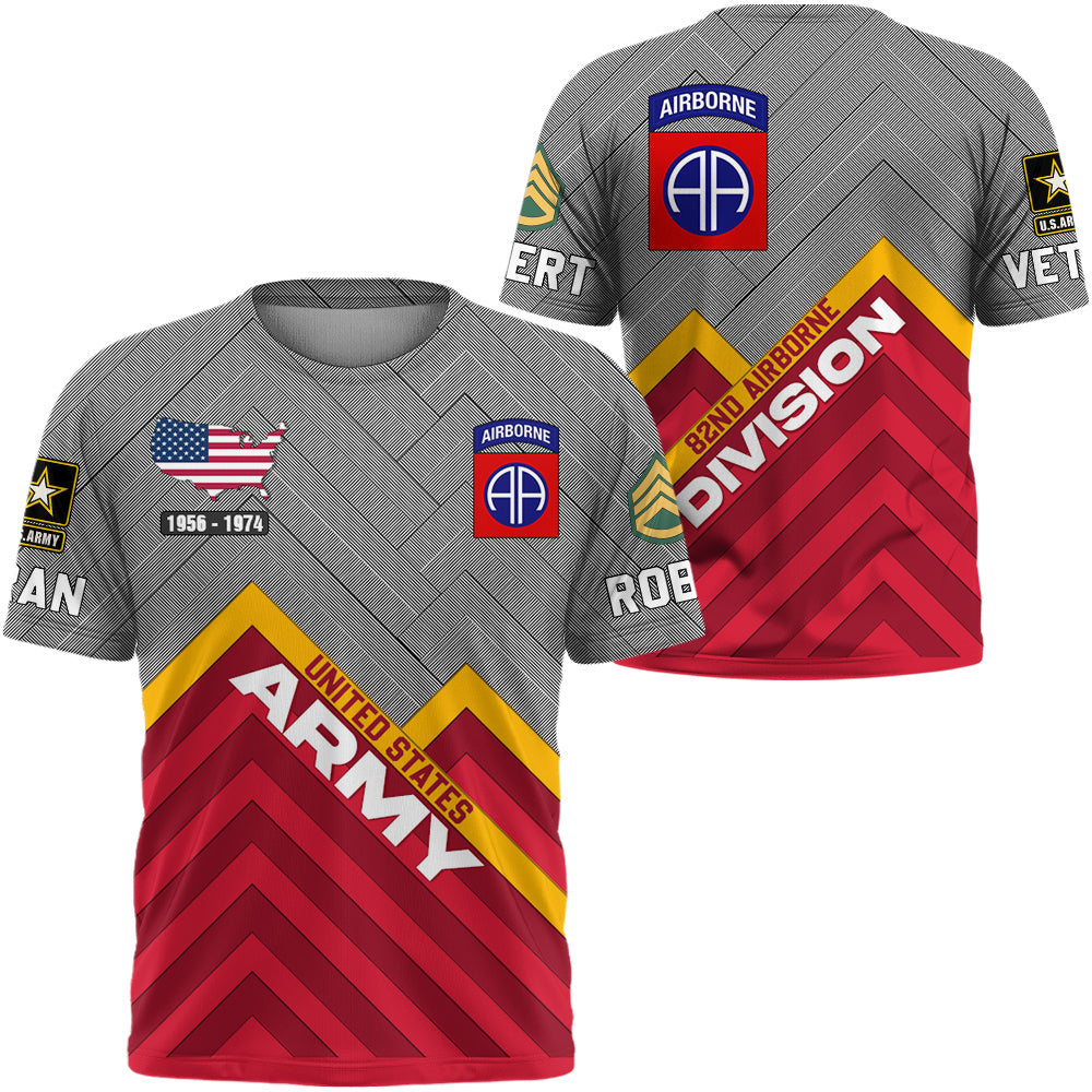 Custom Military Division Rank All Over Print Shirt Hoodies Available To All Military Branches For Veterans K1702 Trhn