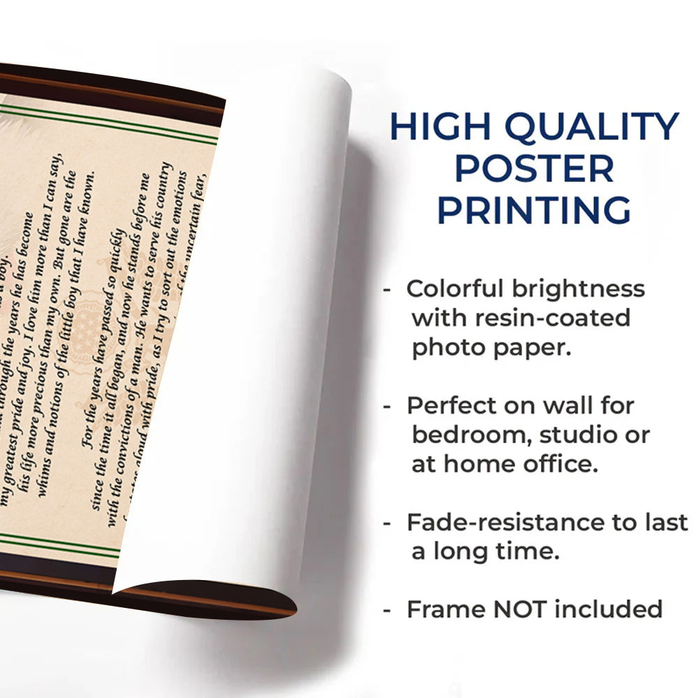 Custom Poster And Canvas I Give You My Son – Armed Forces Custom Gift For Family Military K1702 Trhn