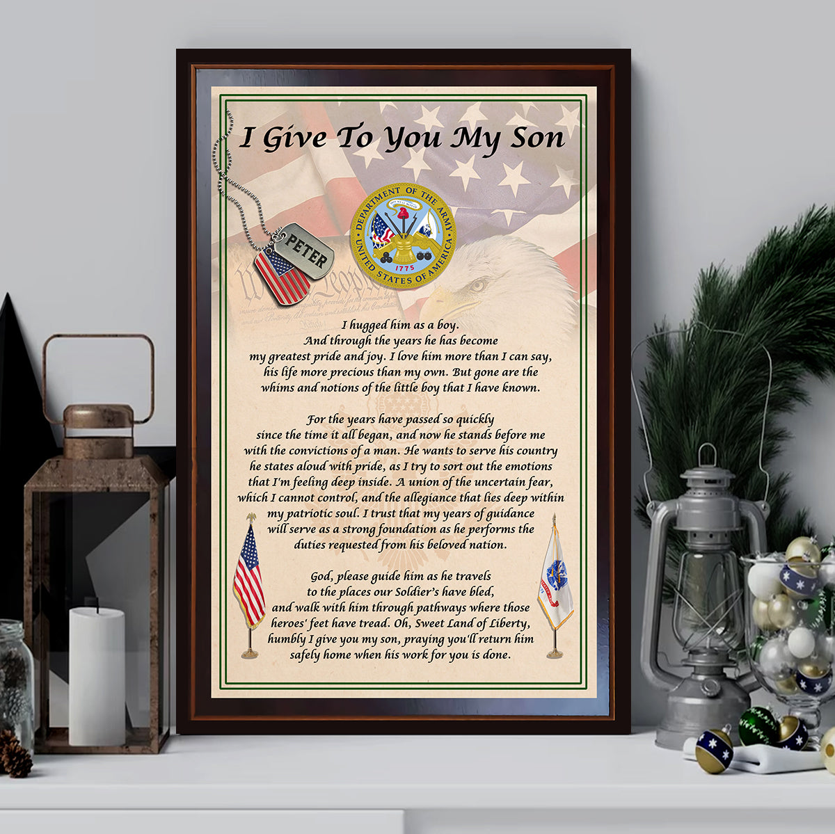 Custom Poster And Canvas I Give You My Son – Armed Forces Custom Gift For Family Military K1702 Trhn