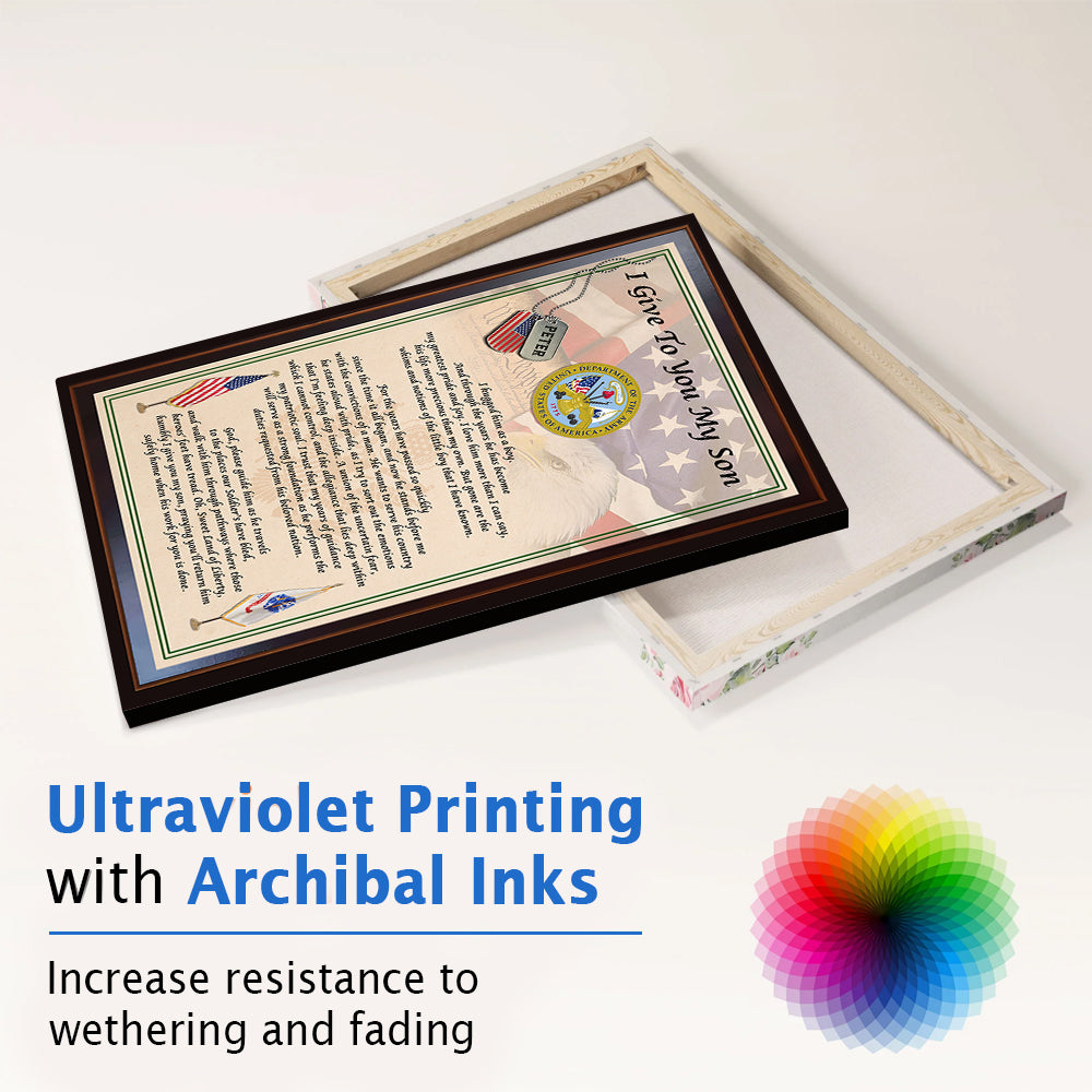 Custom Poster And Canvas I Give You My Son – Armed Forces Custom Gift For Family Military K1702 Trhn