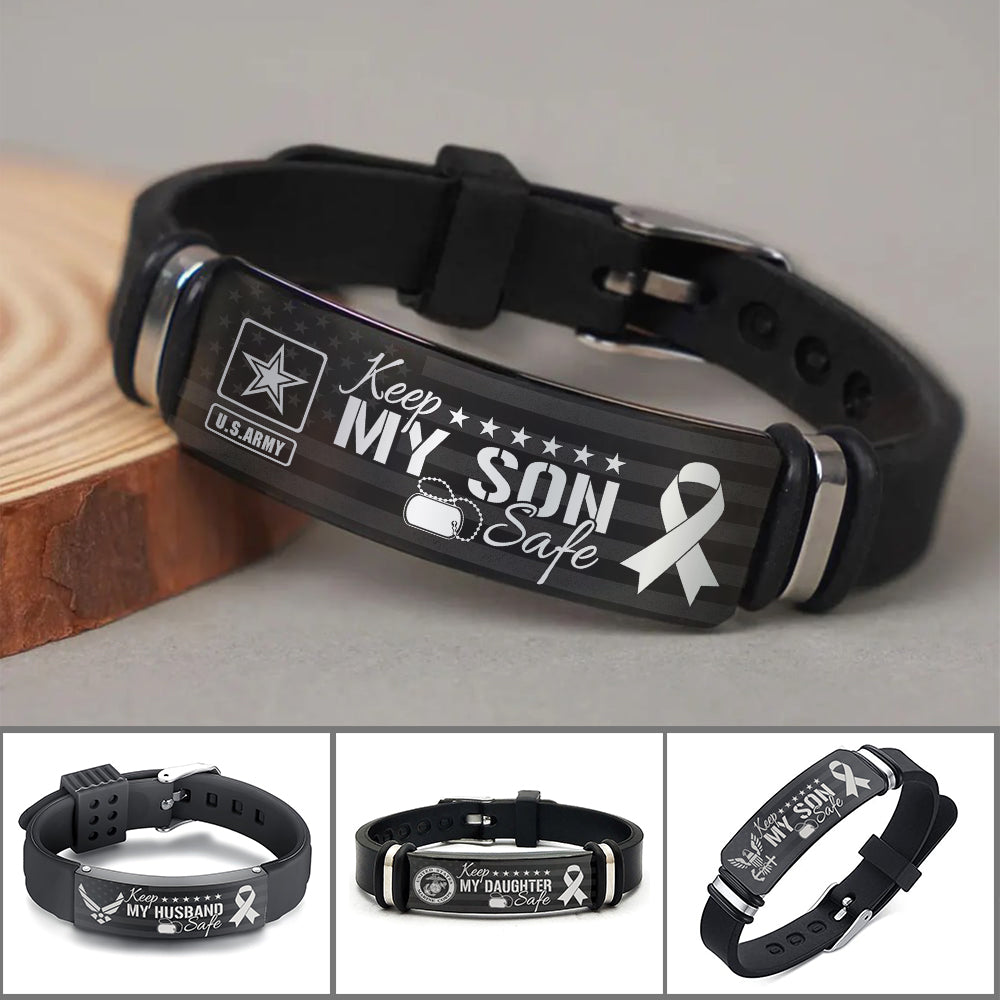 Custom Military Bracelet Keep My son Safe Gift For Military Family K1702 Trhn