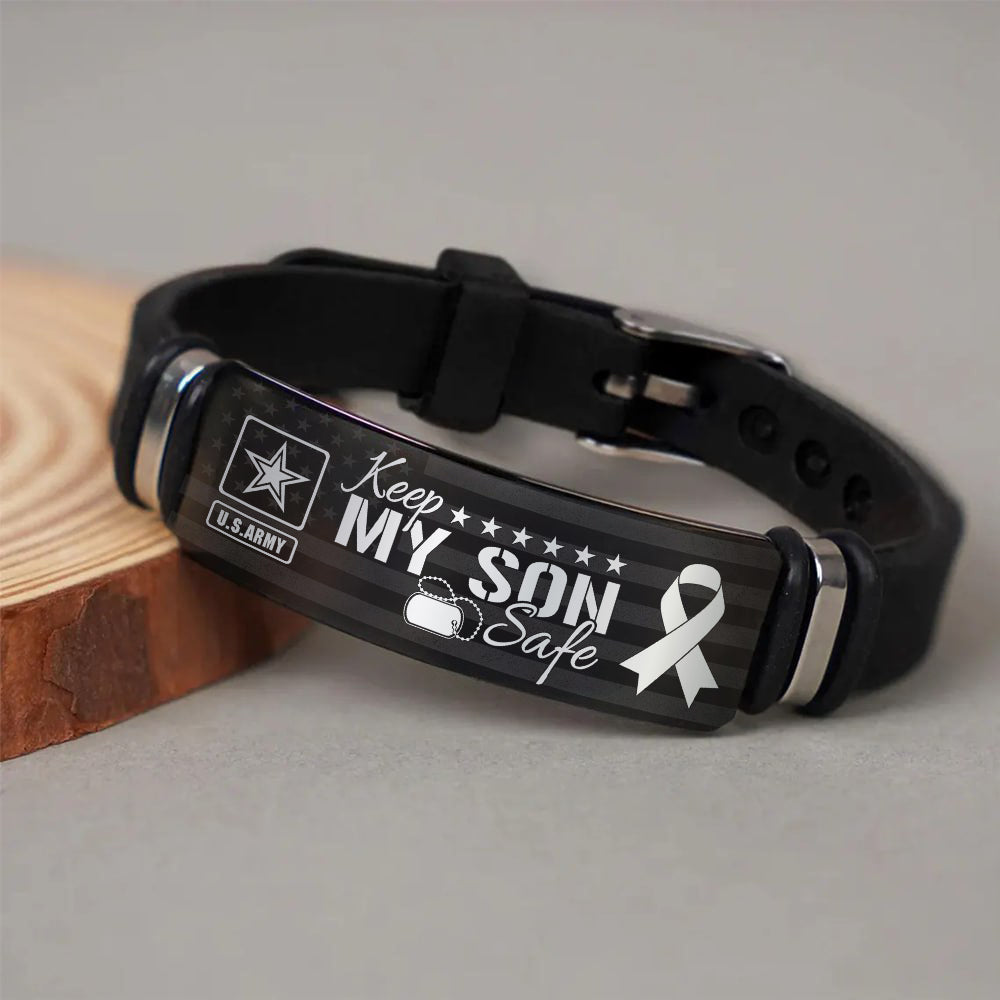 Custom Military Bracelet Keep My son Safe Gift For Military Family K1702 Trhn