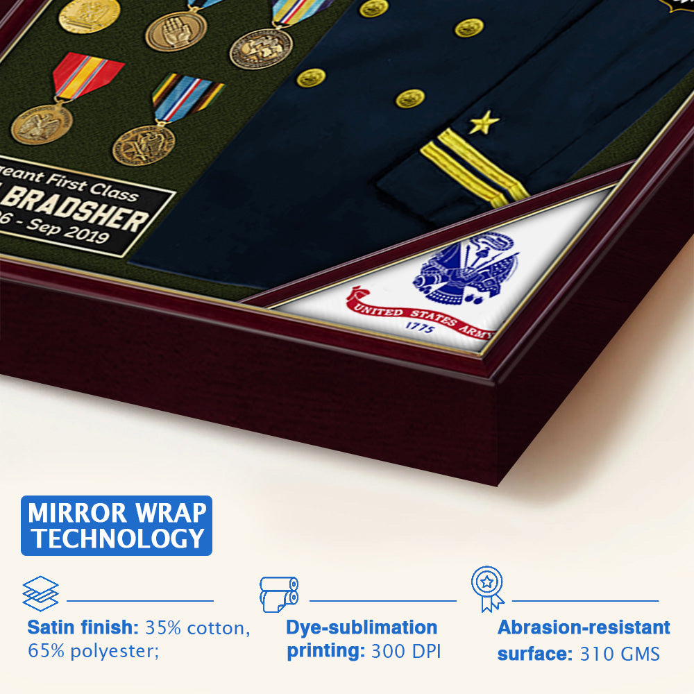 U.S. Military Shadow Boxes Uniform Military Personalized Poster Canvas For Military Veteran K1702 Trhn