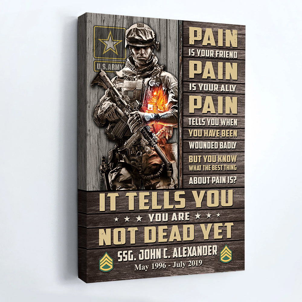 Personalized Canvas And Poster Pain Is Your Friend, Pain Is Your Ally, Pain Tells You When You Have Been Wounded Badly Gift For Veteran K1702 Trhn