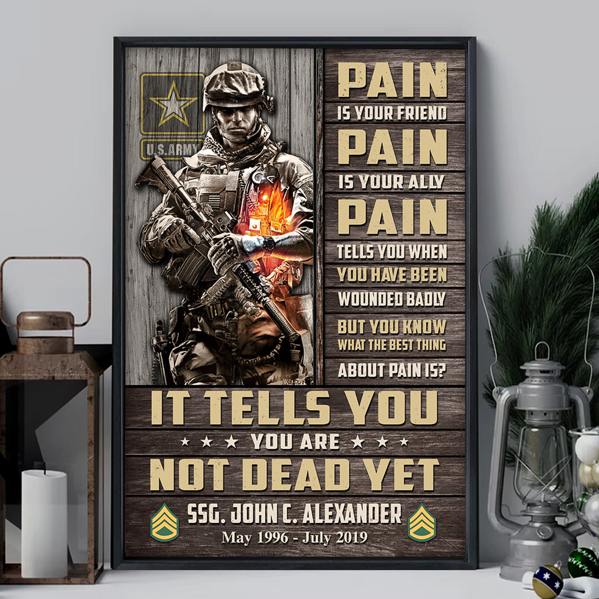 Personalized Canvas And Poster Pain Is Your Friend, Pain Is Your Ally, Pain Tells You When You Have Been Wounded Badly Gift For Veteran K1702 Trhn