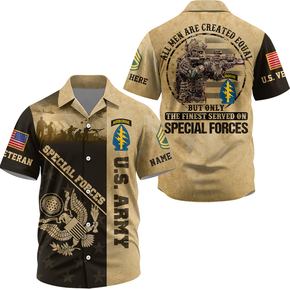 Custom All Over Print Shirt All Men Are Created Equal But Only The Finest Served On US Military Custom Unit Military Gift Shirt For Veteran K1702 Trhn