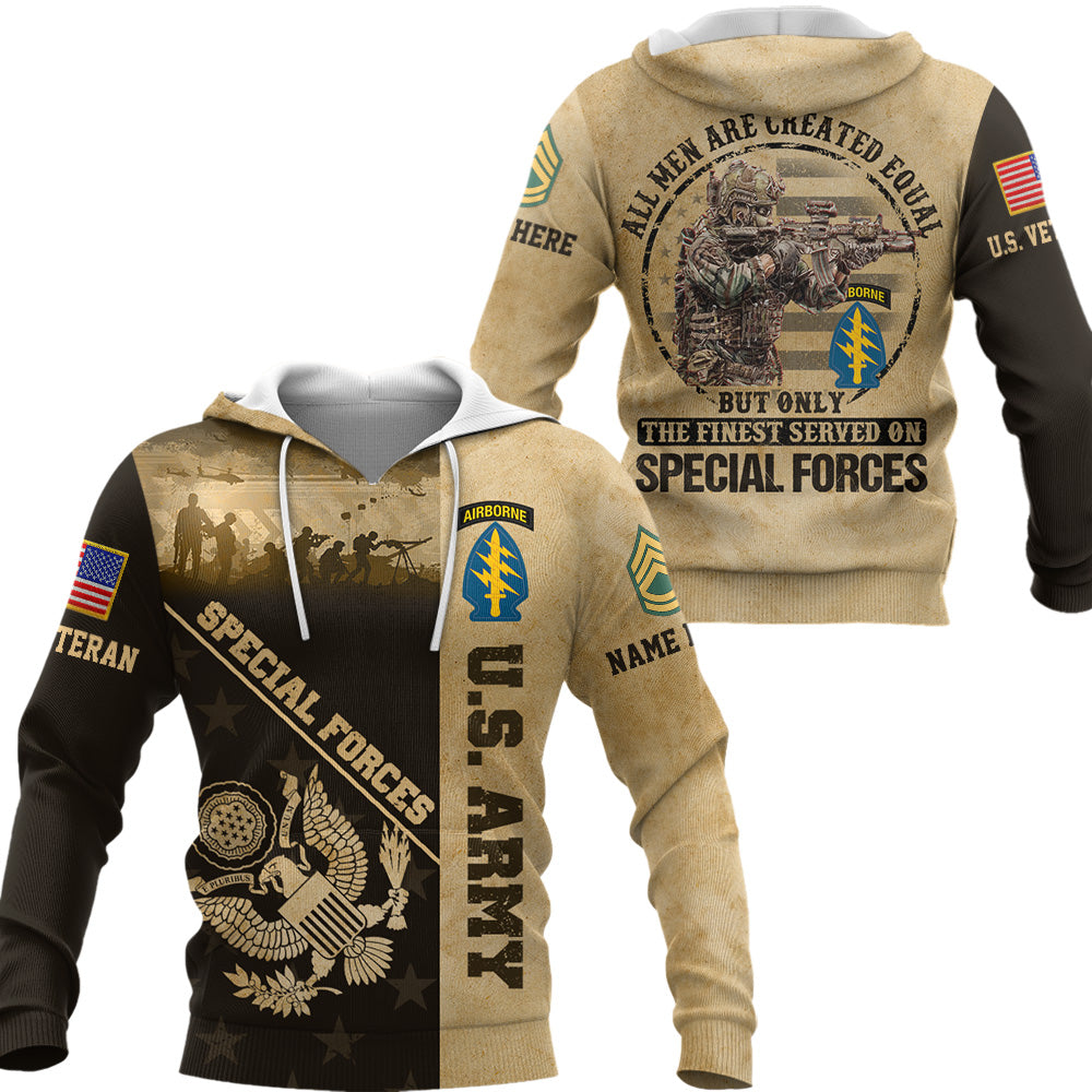 Custom All Over Print Shirt All Men Are Created Equal But Only The Finest Served On US Military Custom Unit Military Gift Shirt For Veteran K1702 Trhn