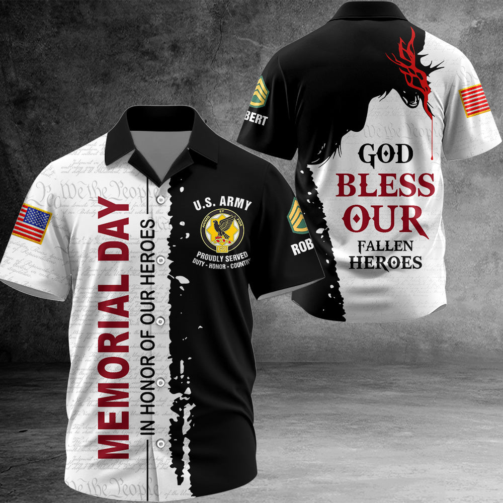 Personalized All Over Print Shirt Memorial Day In Honor Of Our Heroes God Bless Our Fallen Heroes Gift For Veteran K1702 Trhn
