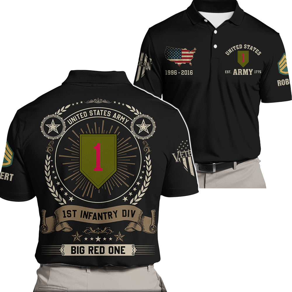 Custom Veteran All Over Print Shirt Available All Military Branches Custom Division Rank Soldier K1702 Trhn