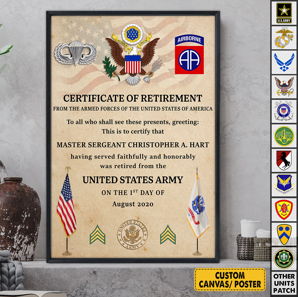 Personalized Canvas And Poster Poster And Canvas For Those Who Served Gift For Veteran K1702