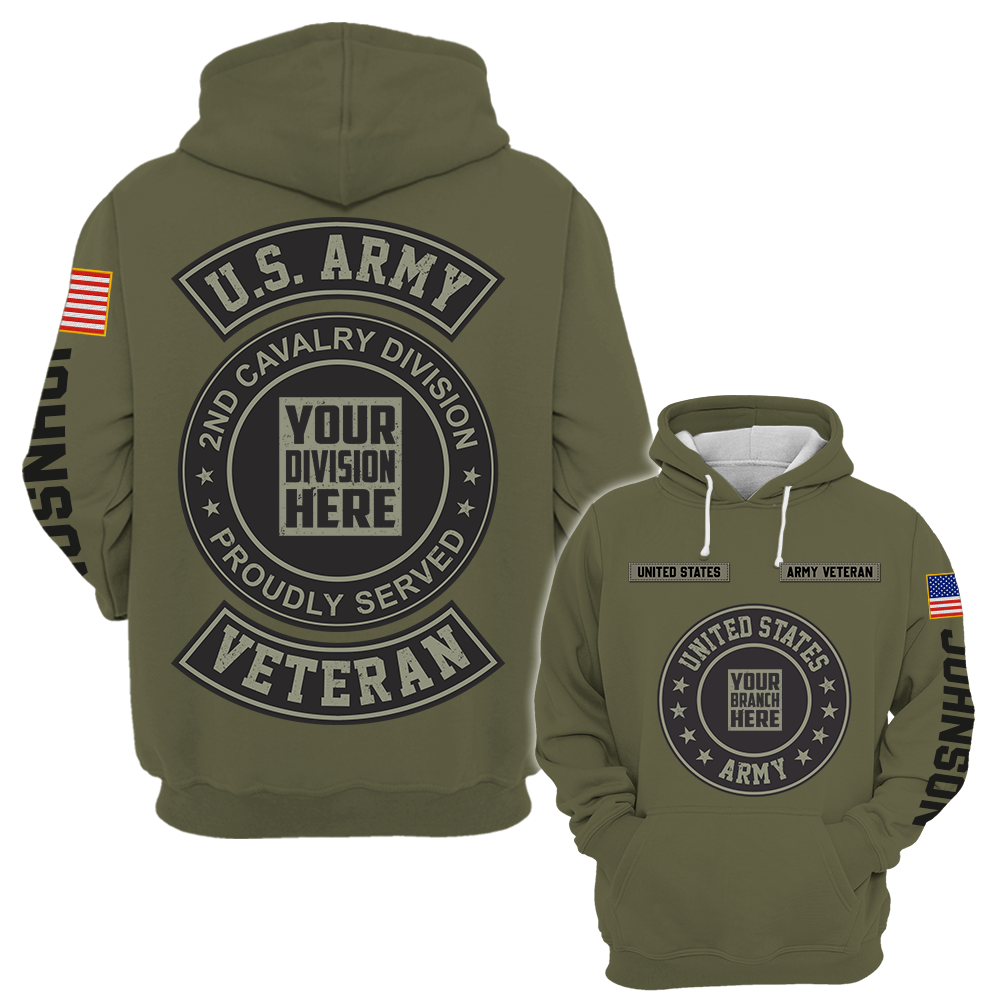US Military Veteran Custom Branch Logo Division Personalized All Over Print For Veteran K1702