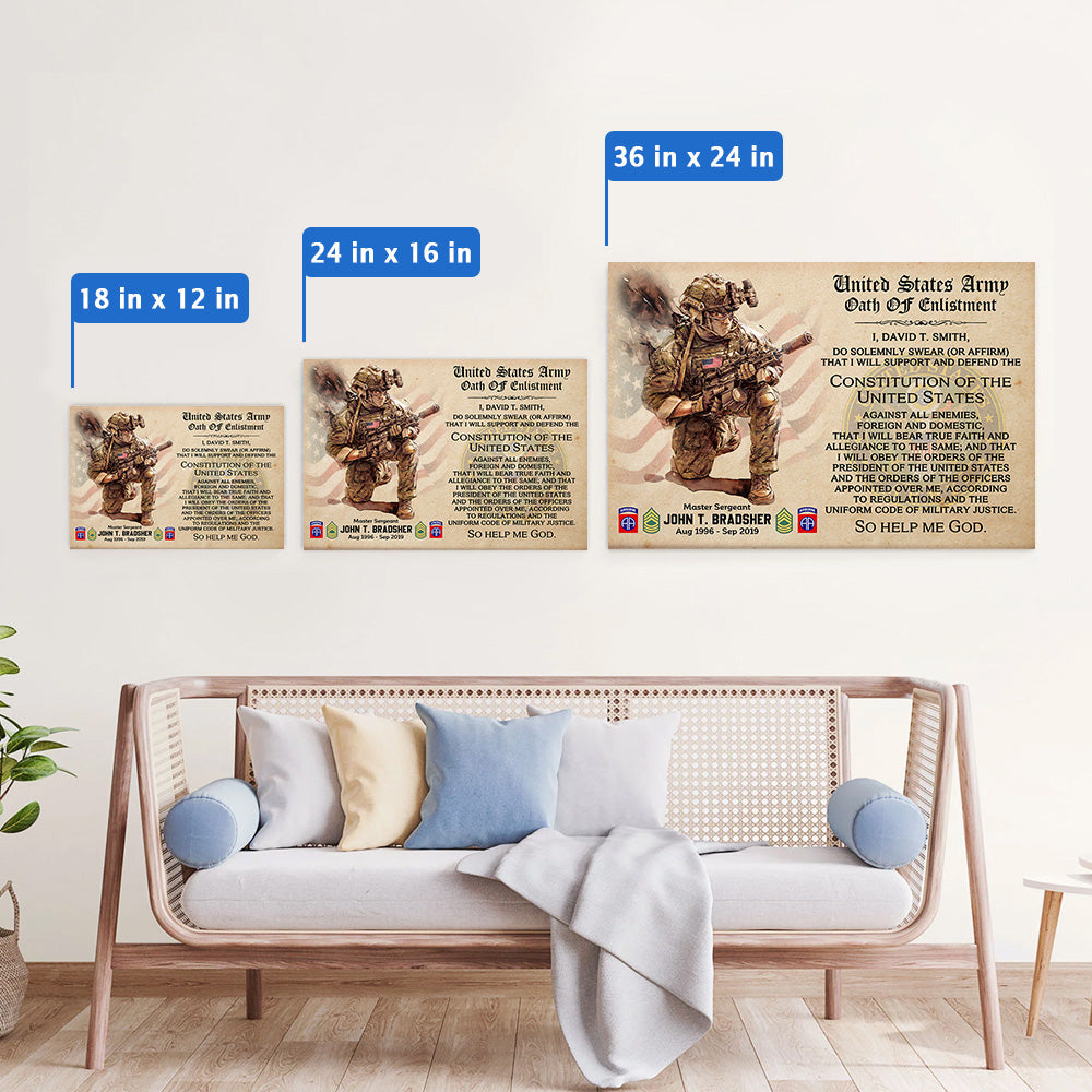 Personalized Canvas And Poster Oath of Enlistment Military Custom All Military Branches Gift For Veteran K1702