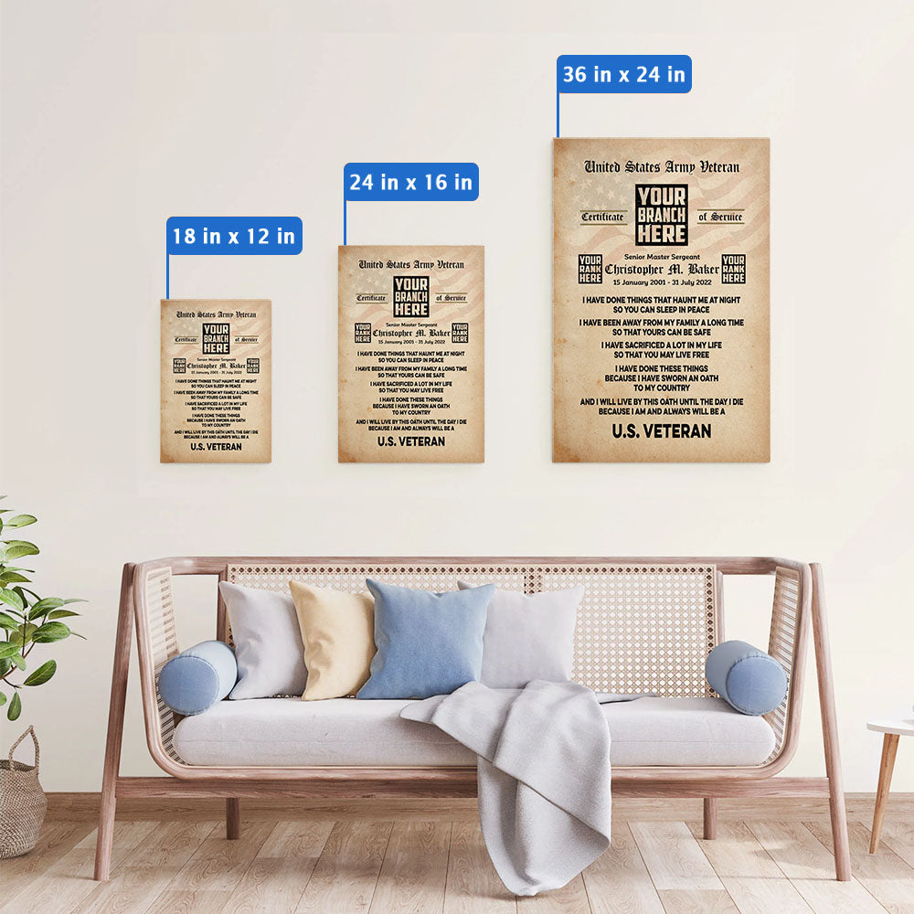 Veteran Custom Poster Canvas I Am And Always Be A U.S. Veteran Personalized Gift For Veteran K1702