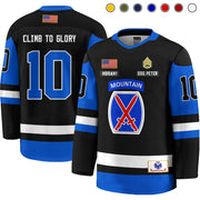 Custom All Branches US Military Hockey Jersey Rank Division Name For Military Retirement Veteran Dad Grandpa K1702