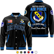 US Military Baseball Jackets Custom All Branches Rank Division Name For Military Retirement Veteran Dad Grandpa K1702
