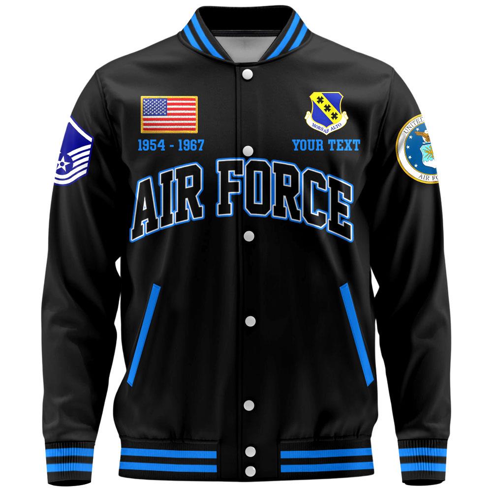 US Military Baseball Jackets Custom All Branches Rank Division Name For Military Retirement Veteran Dad Grandpa K1702