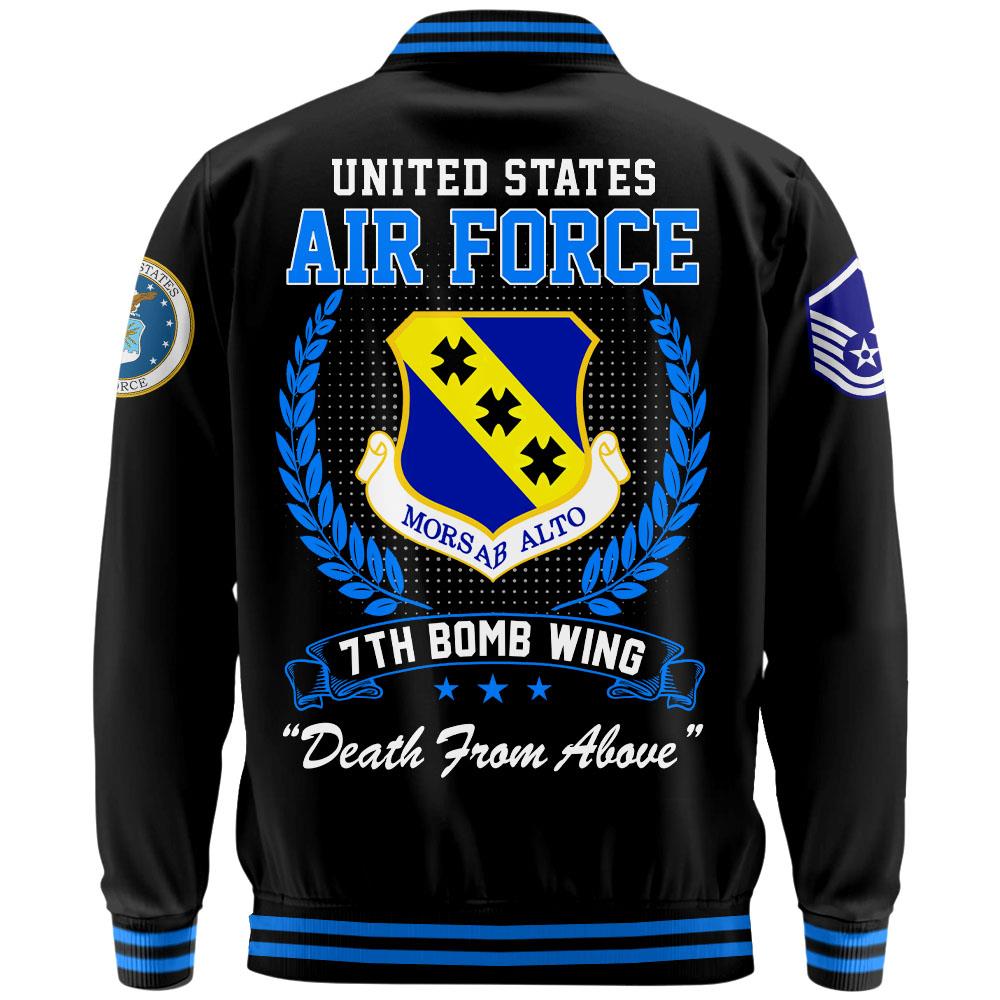 US Military Baseball Jackets Custom All Branches Rank Division Name For Military Retirement Veteran Dad Grandpa K1702