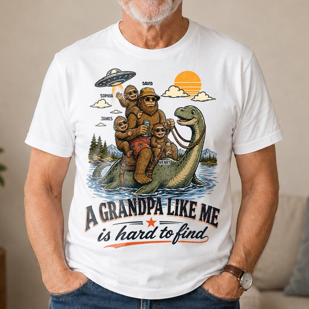 Personalized A Grandpa Like Me Is Hard To Find Retro Lake Monster Shirt, Unique Gift for Papa, Dad, Grandpa Hv01