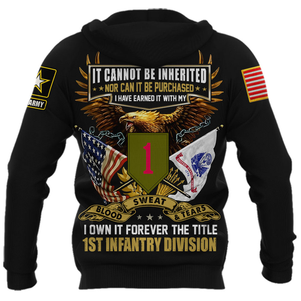 Personalized All Over Print Shirt It Cannot Be Inherited Veteran Custom Unit Patches Rank Veteran K1702