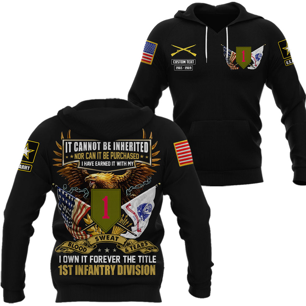 Personalized All Over Print Shirt It Cannot Be Inherited Veteran Custom Unit Patches Rank Veteran K1702