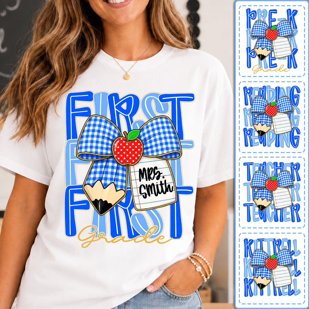 Custom Teacher Grade Shirt, Personalized Teacher Name Tee, Back To School Teacher Team Shirt T24
