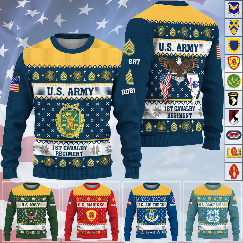 Custom Ugly Sweater Available All For Veteran Soldier  Military Branches Gift For Veteran Dad Grandpa K1702 Trhn