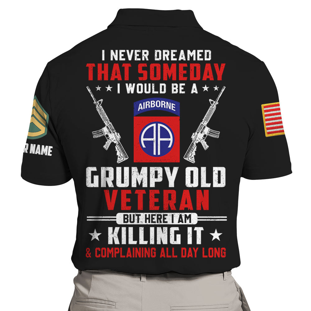 Personalized All Over Print Shirt Grumpy Old Veteran Custom All Branches Gift For Veterans K1702