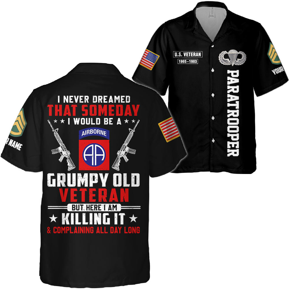 Personalized All Over Print Shirt Grumpy Old Veteran Custom All Branches Gift For Veterans K1702