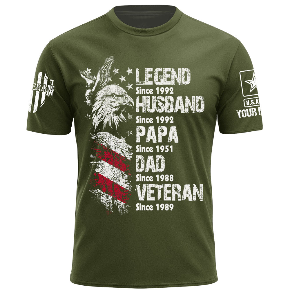 Personalized Shirt Legend Veteran Husband Dad Grandpa Gift For Veterans Available All Military Branches K1702 MT2