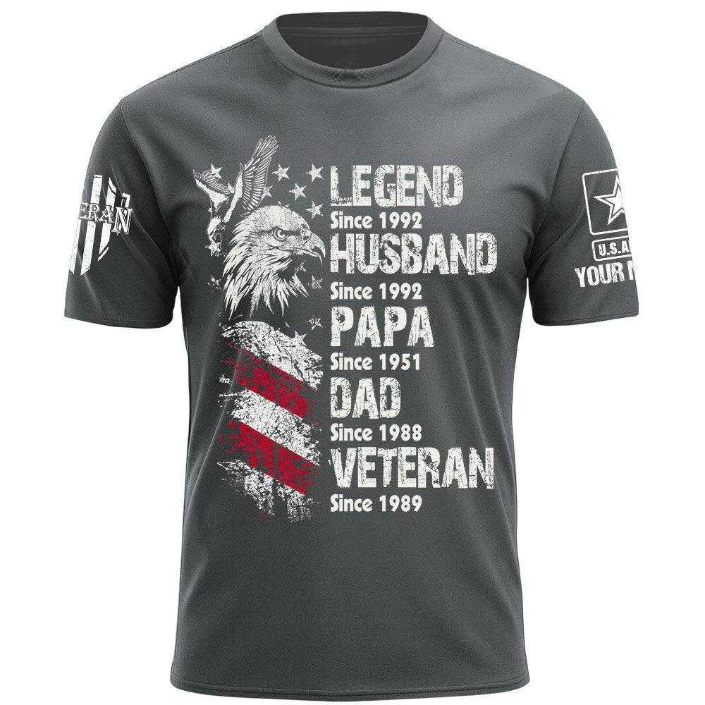 Personalized Shirt Legend Veteran Husband Dad Grandpa Gift For Veterans Available All Military Branches K1702 MT2