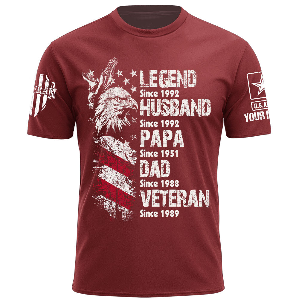 Personalized Shirt Legend Veteran Husband Dad Grandpa Gift For Veterans Available All Military Branches K1702 MT2